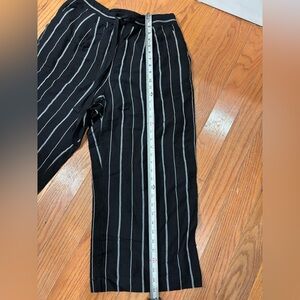 Black and White Striped Wide Pants